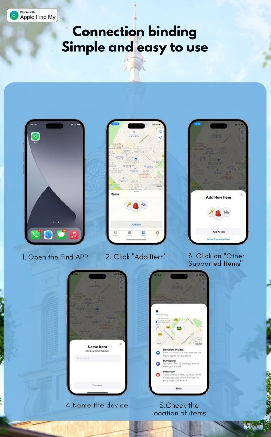 Timethinker Bluetooth GPS Tracker for Apple Find