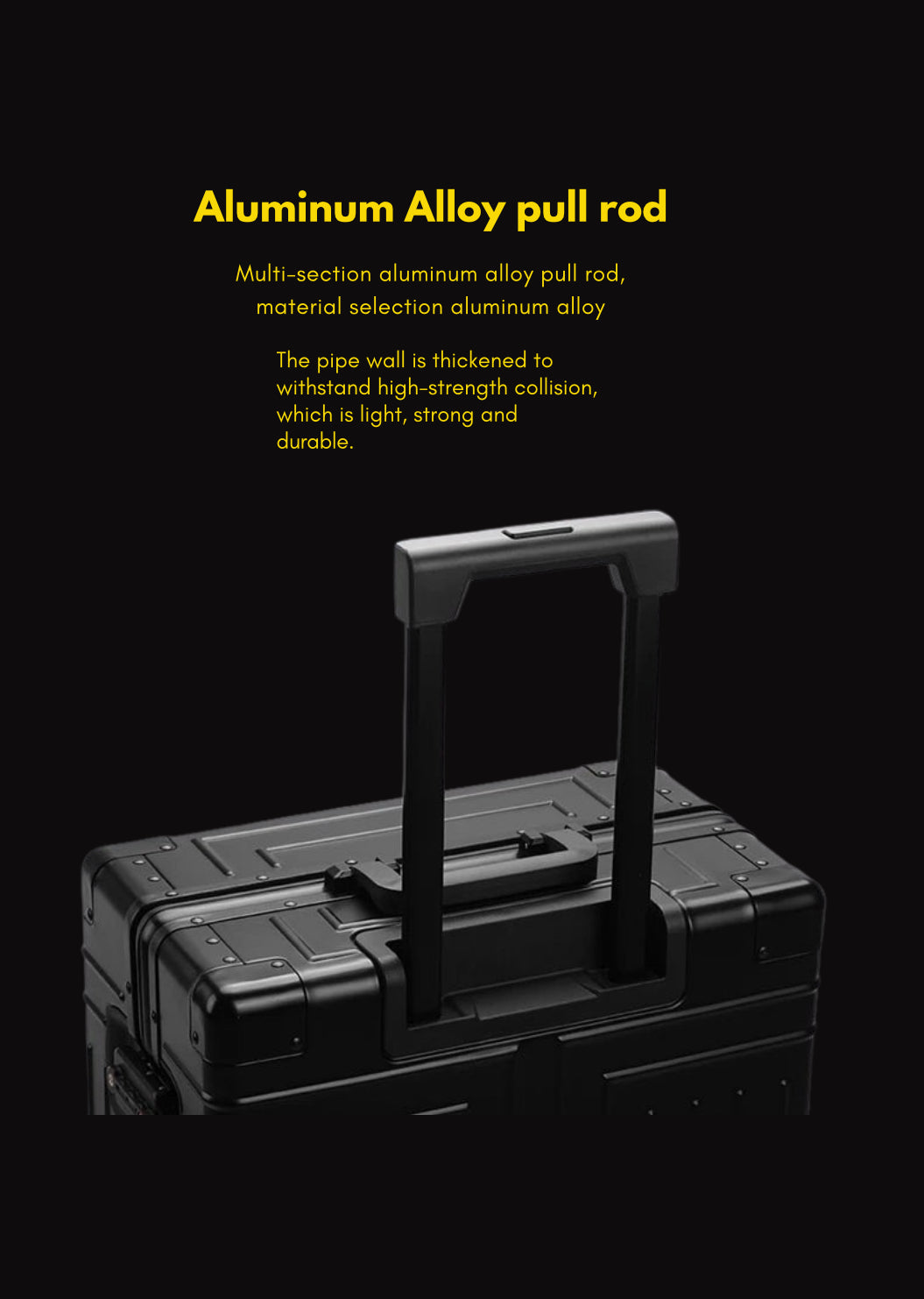 Aluminum Trolley Suitcase with Large Capacity
