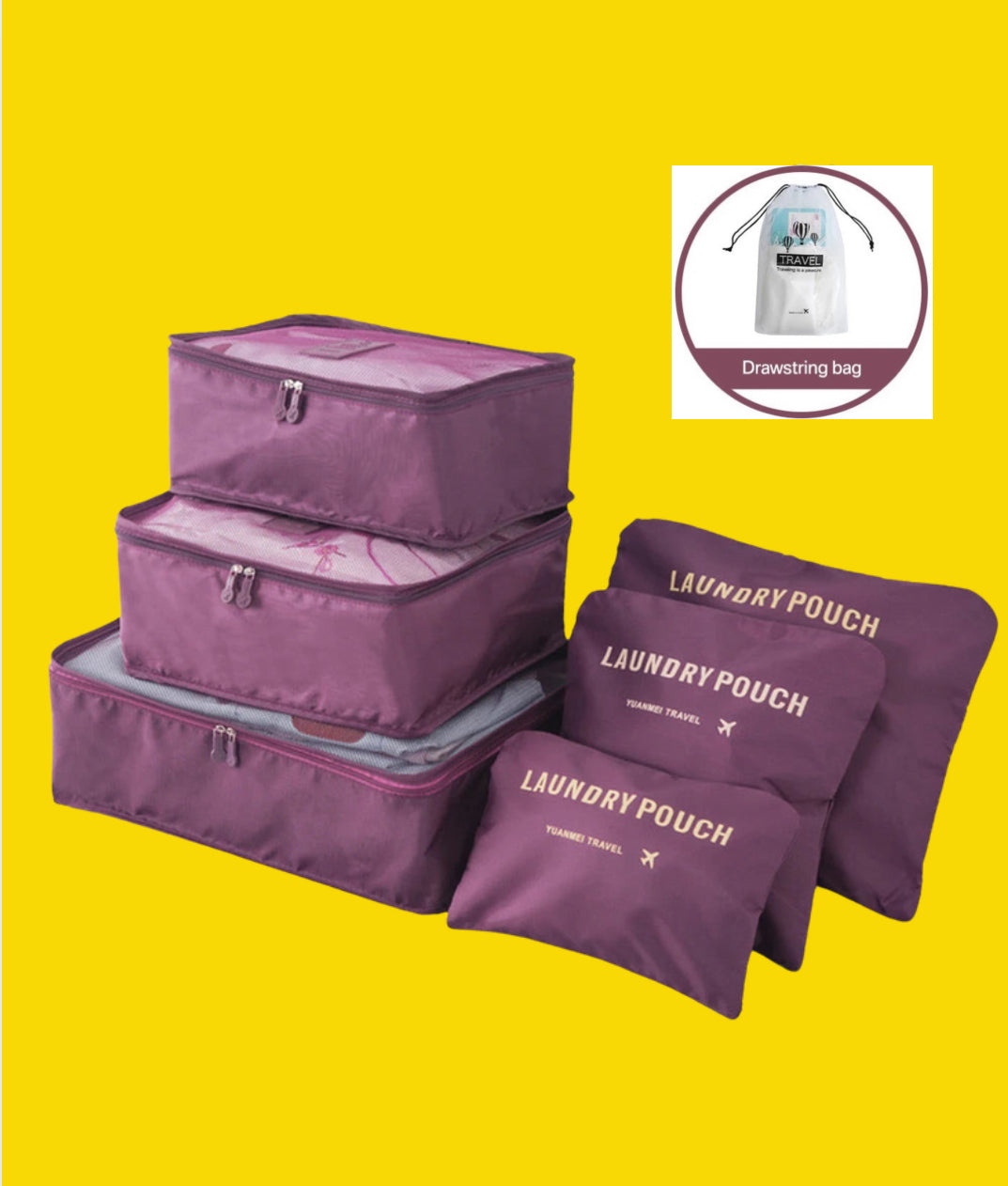 8/6pcs Travel Bag Organizer Set