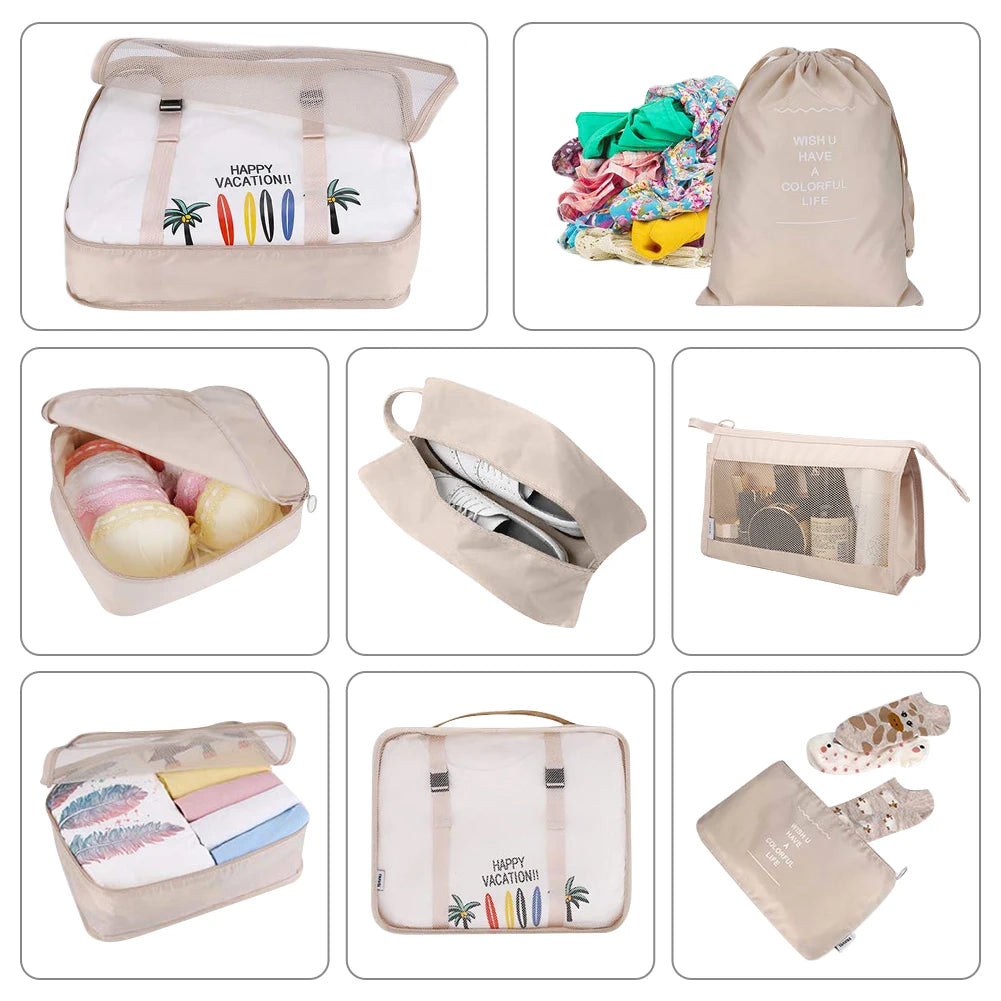 8/6pcs Travel Bag Organizer Set
