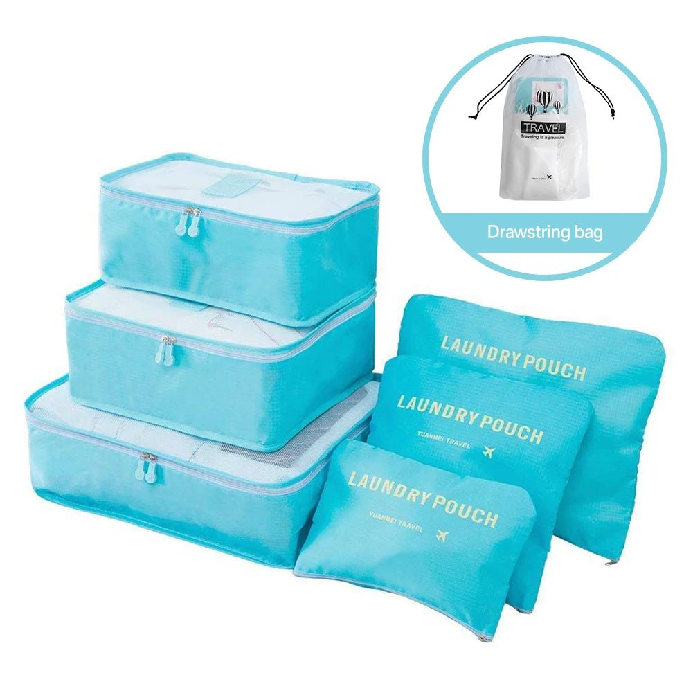 8/6pcs Travel Bag Organizer Set