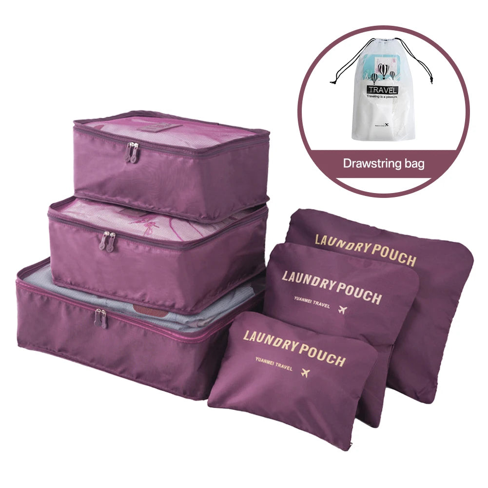 8/6pcs Travel Bag Organizer Set
