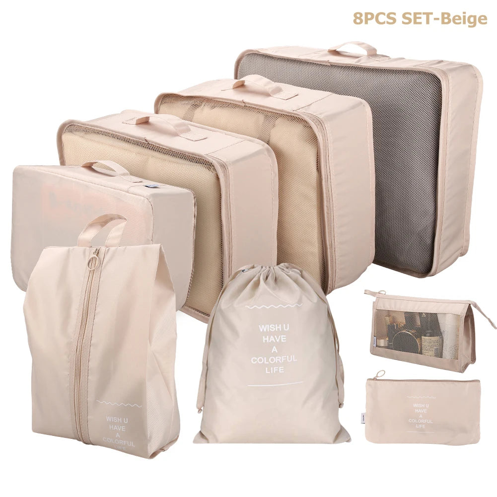 8/6pcs Travel Bag Organizer Set