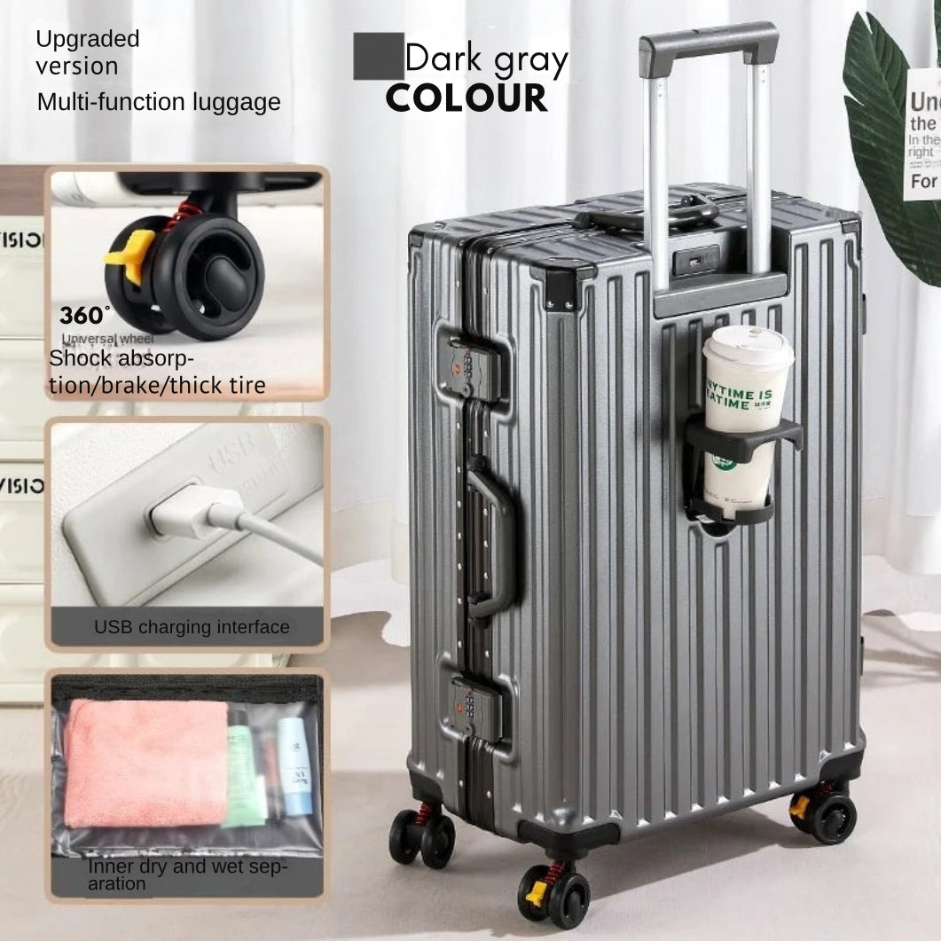 28-Inch Luggage with Brake Wheel/Cup Holder/USB