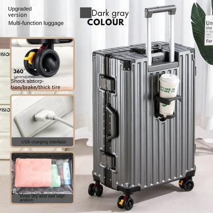 28-Inch Luggage with Brake Wheel/Cup Holder/USB