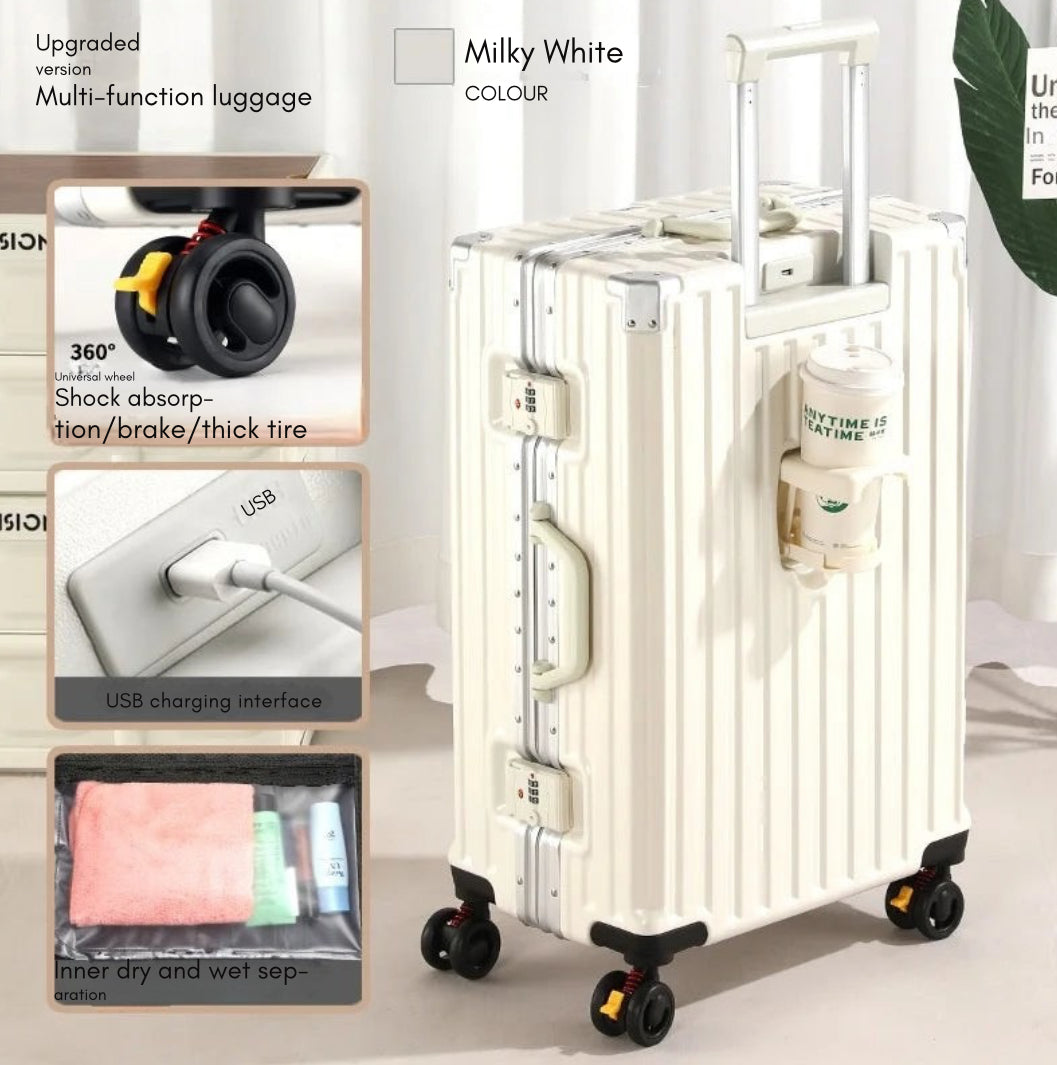 28-Inch Luggage with Brake Wheel/Cup Holder/USB