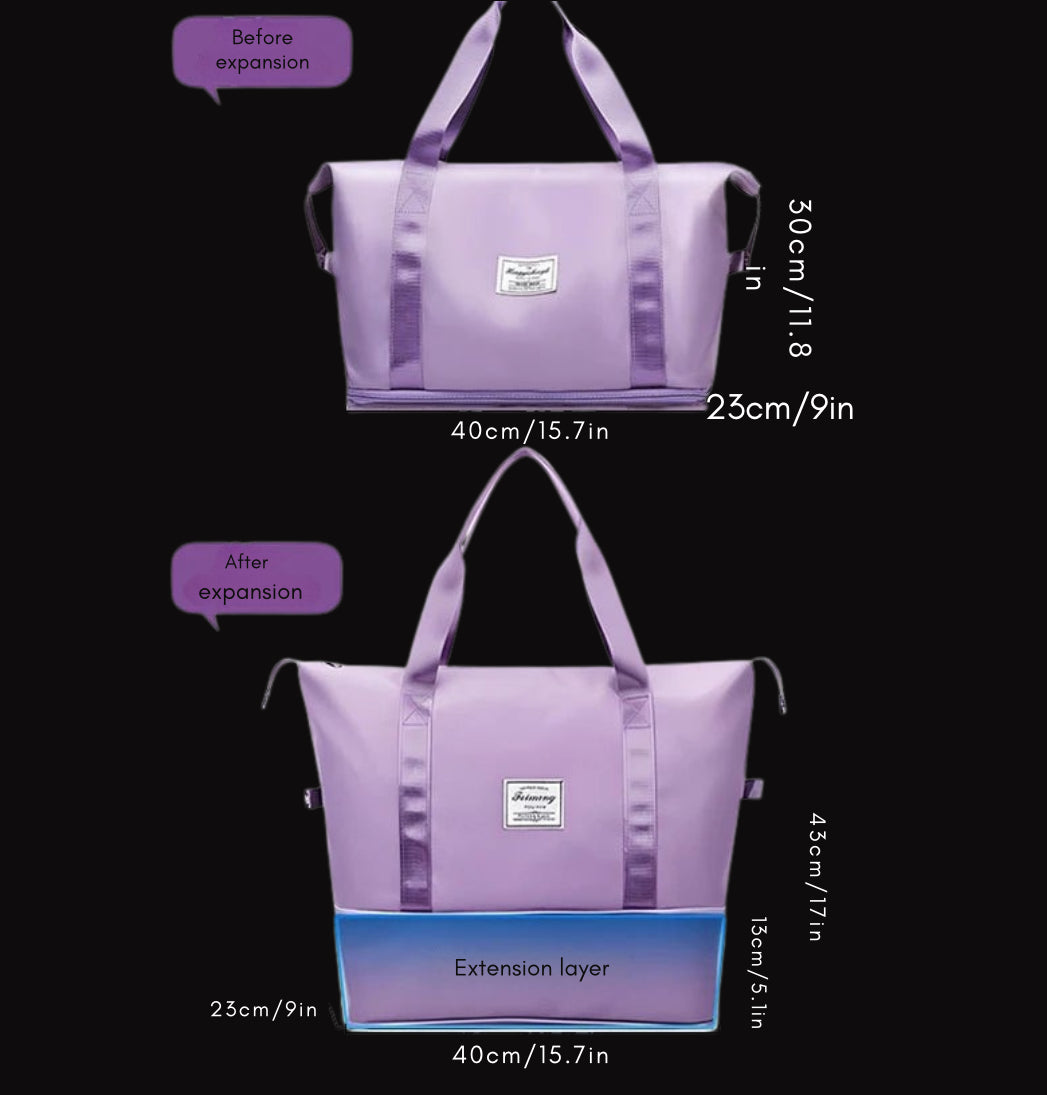 Travel Tote Bag with Expandable Capacity