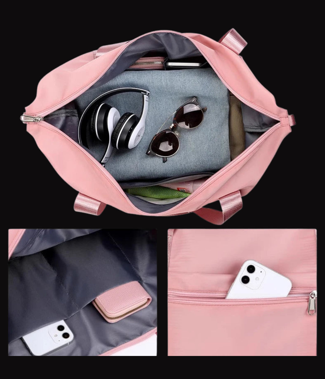 Travel Tote Bag with Expandable Capacity