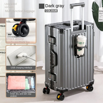 28-Inch Luggage with Brake Wheel/Cup Holder/USB