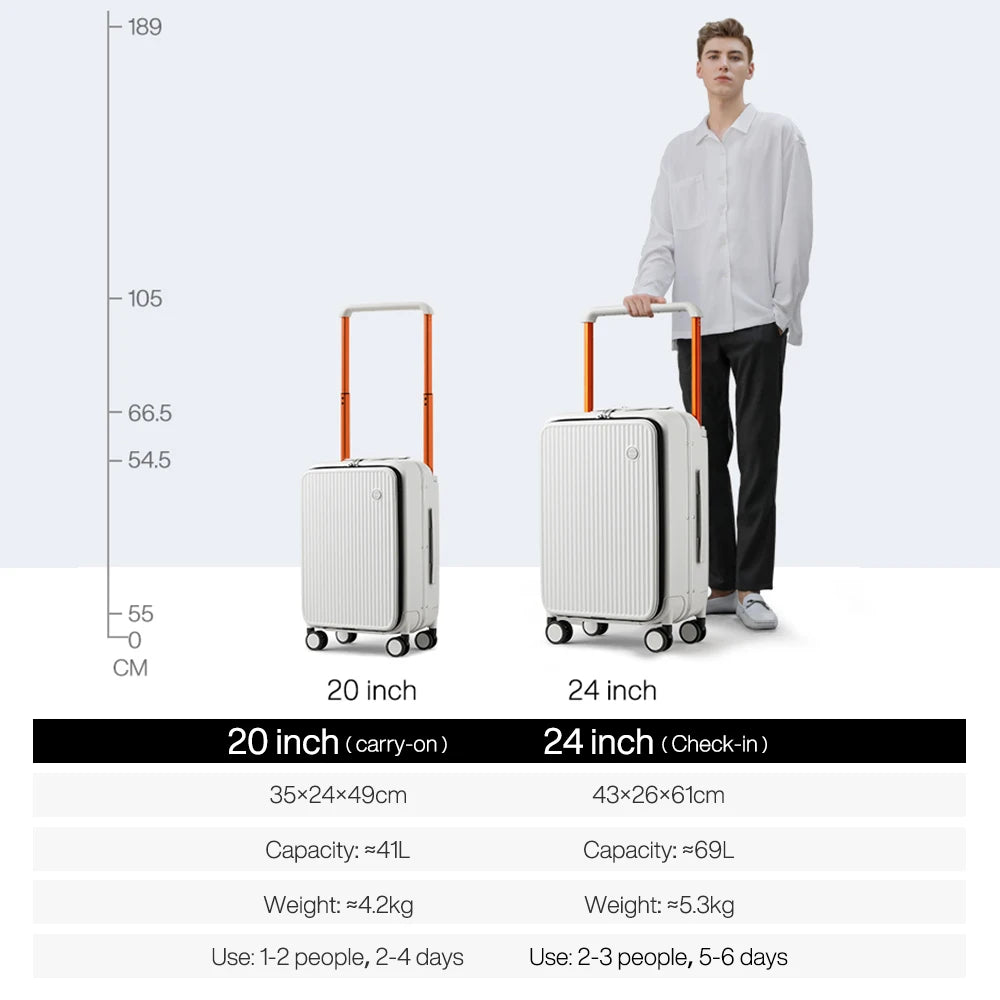 Aluminum Mixi Front Suitcase for Travel