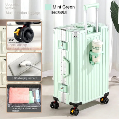 28-Inch Luggage with Brake Wheel/Cup Holder/USB