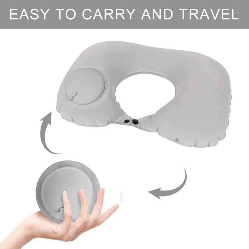 U-Shape Automatic Inflatable Cervical Vertebr Pillow for travel