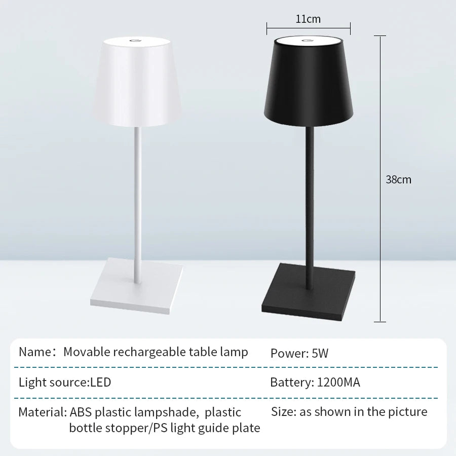 Rechargeable LED Table Lamp-3 Levels Touch Switch